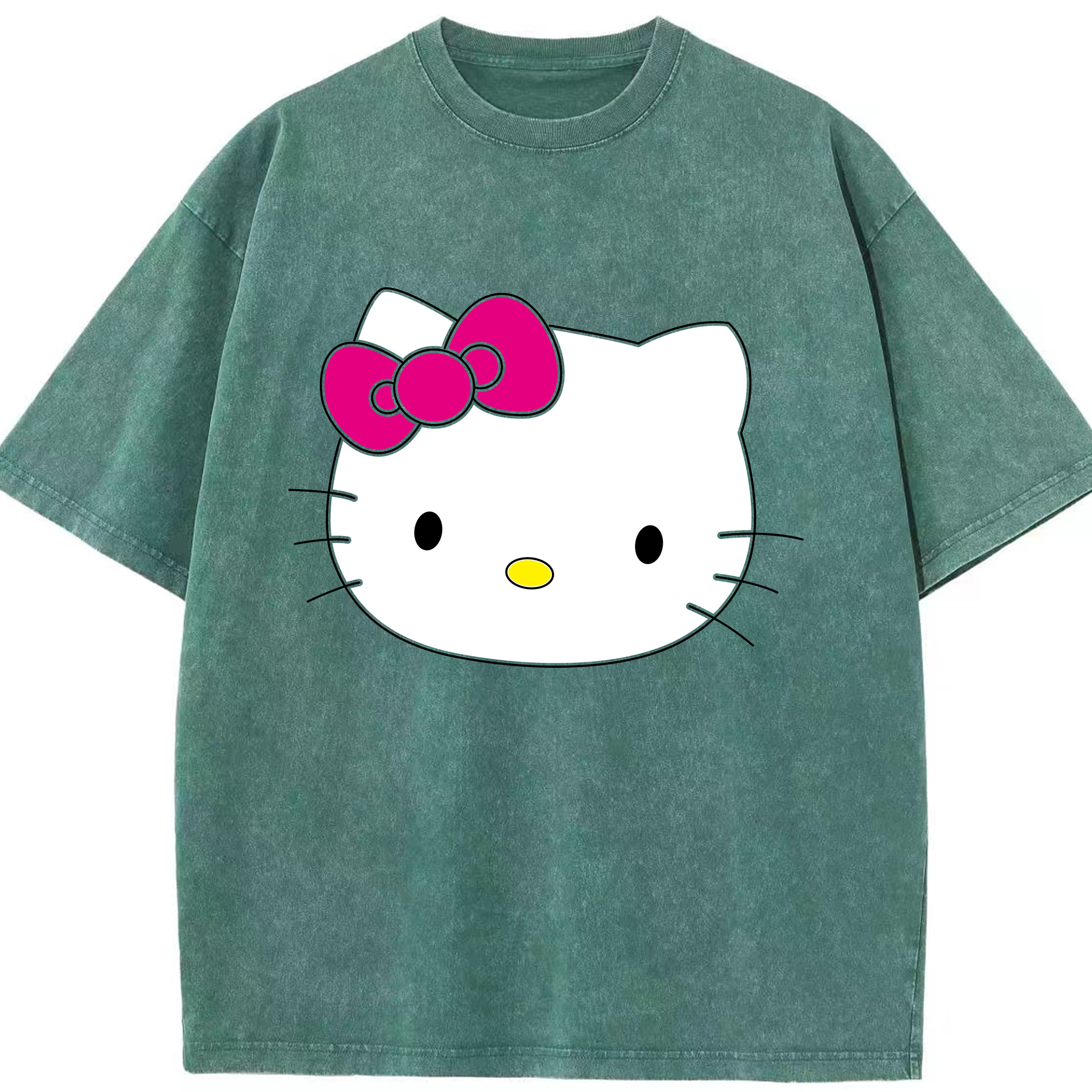 （画像用） Hello Kitty ハローキティ 綿100% ヴィンテージ風 半袖Tシャツ（フロントプリント）